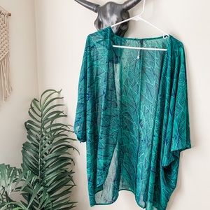 NWOT // Tropical Leaf Print // Kimono 🌴